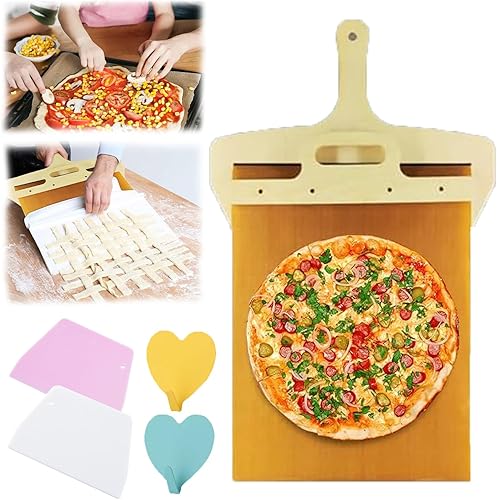 RJDJ Pala de pizza deslizante - Pala Pizza Scorrevole, cáscara de pizza deslizante Effesto, cáscara de pizza deslizante, paleta de pizza con asa,