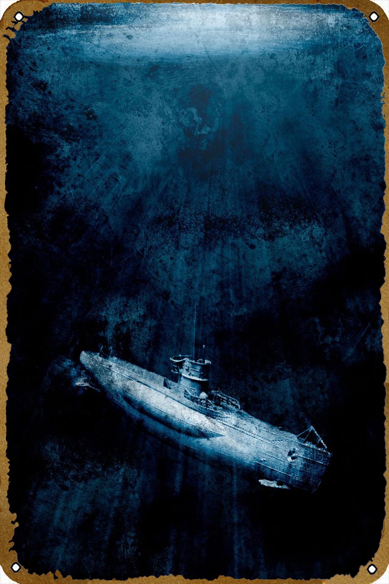 CHUUIIGO German Type VII U-Boat or Submarine travelling underwat ... poster Retro tin Sign Wall Art Decor Metal Sign Decoration Sign 8x12 inch