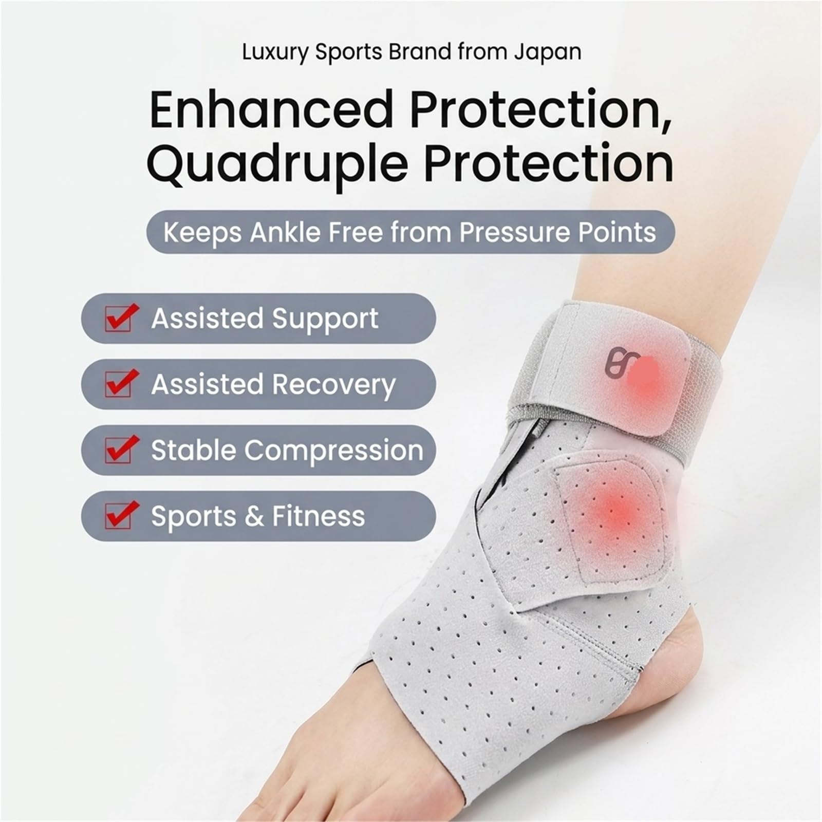 Generisch Kompressions-Sprunggelenkbandage - mit atmungsaktivem Stoff, für Sport und tägliches Gehen, Modell CJDW1106