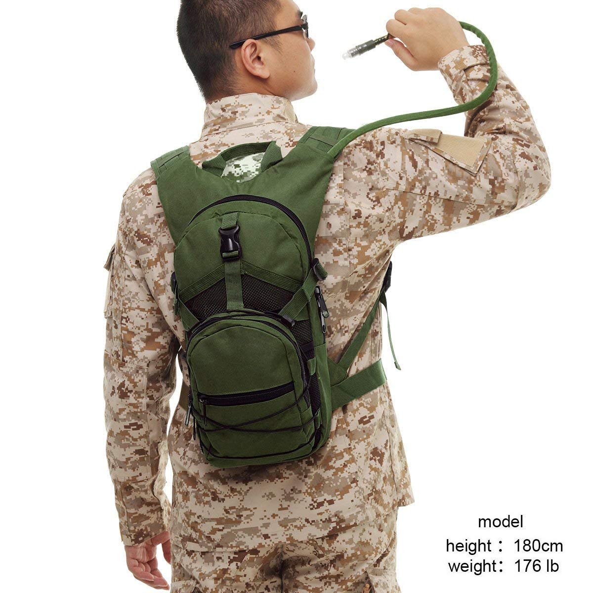 G4Free Zaino Tattico Borsa Idratazione Pacchetto d'Acqua Militare Sacca Acqua Backpack 3L per Escursionismo Ciclismo Correre Camminare e Arrampicarsi