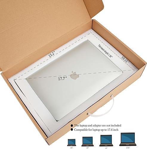 Miniatura 11 de Caja de envío para portátil con espuma de protección, se adapta a la mayoría de tamaños de ultrabook o pantalla