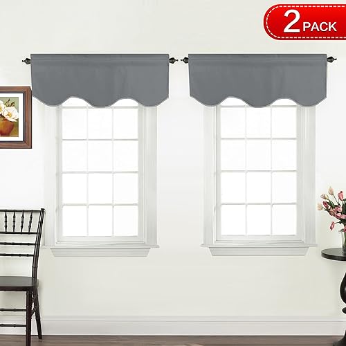 Miniatura 52 de Turquoize 2 paneles de cortinas opacas para ventanas de cocina, baño, sala de estar, dormitorio, privacidad, bolsillo para barra, cortinas cortas