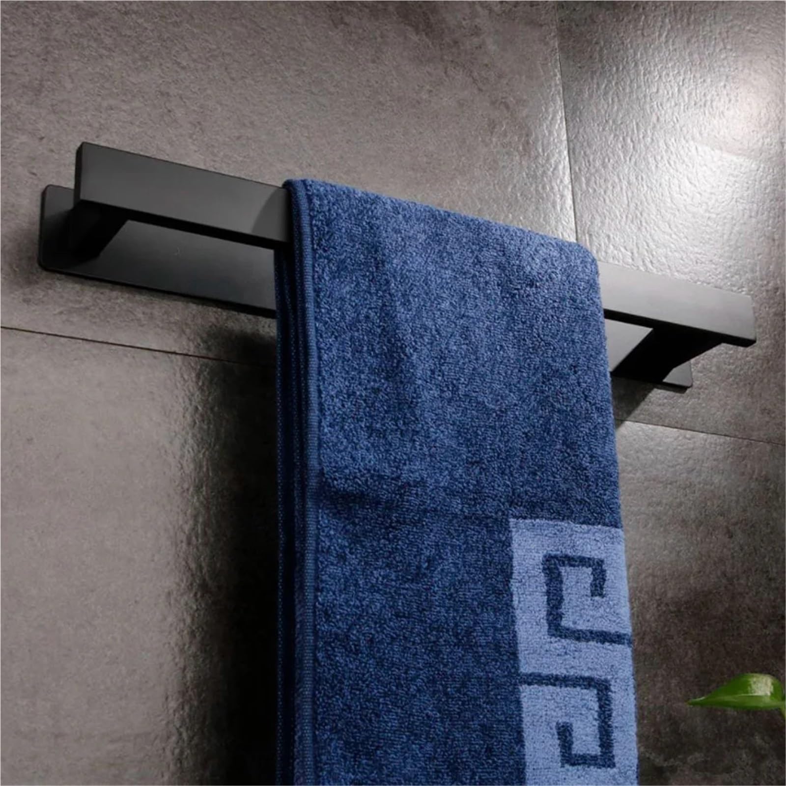 Toallero Toallero de Barra con Soporte Adhesivo, Negro, Acero Inoxidable 304, for Montaje en Pared, for Lavabo, Cocina, baño, toallero(Black)