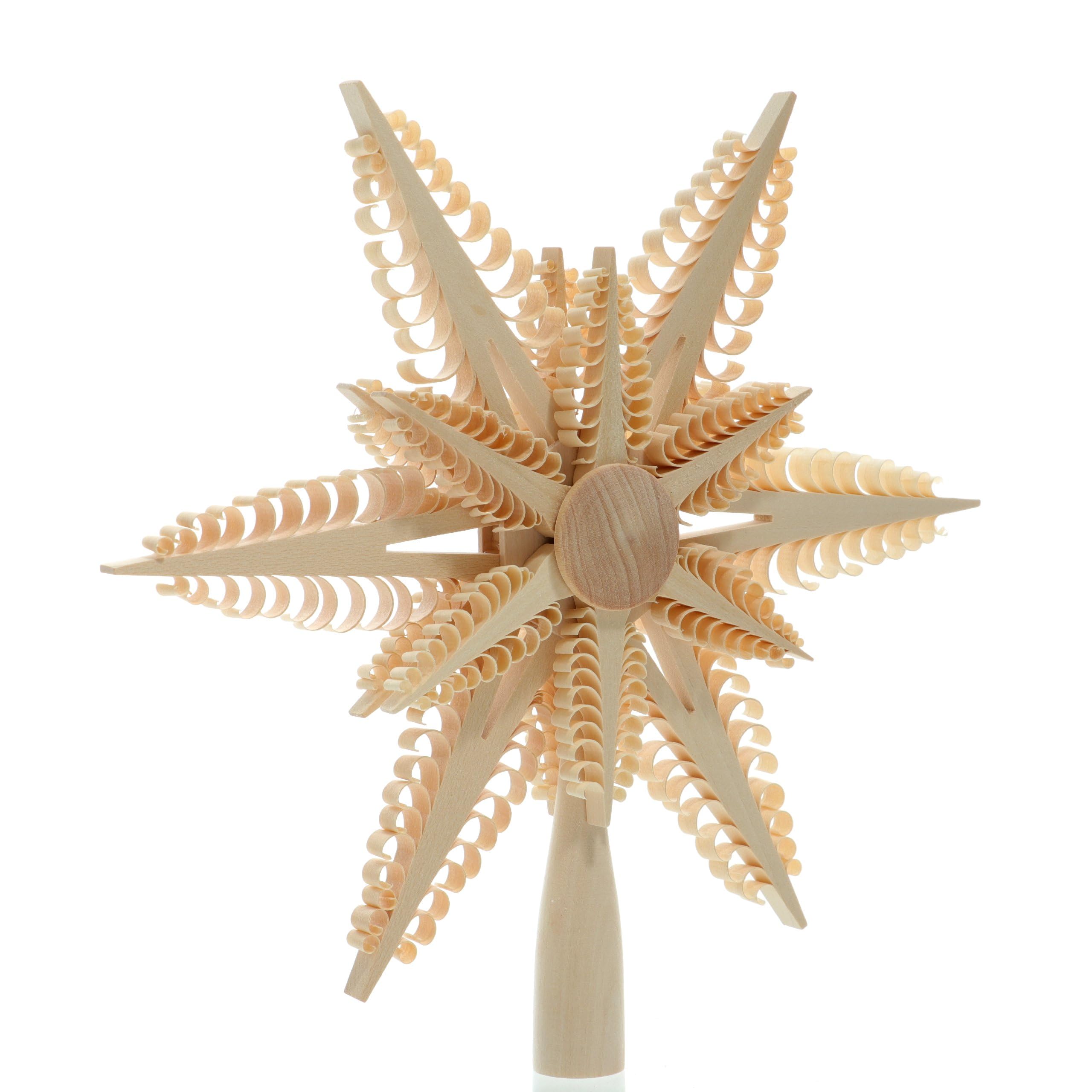 Rudolphs Schatzkiste Baumschmuck Christbaumspitze Mittig großer Stern (Beidseitig) BxHxT=23x24x4cm NEU Weihnachten Christbaum Baum Spitze Holzschmuck Holz Seiffen Erzgebirge Dekoration