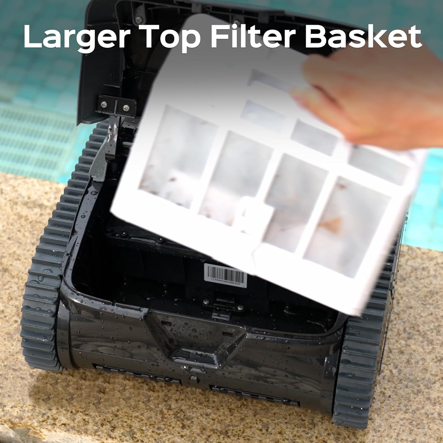 Pool Cleaning Drone's Larger Filter Basket