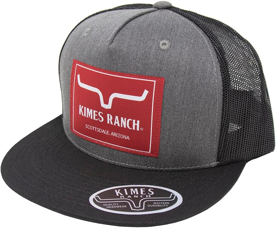 Kimes Ranch Unisex Blaster Trucker Denim Label 5-Panel Mesh Back Adjustable Snapback Hat
