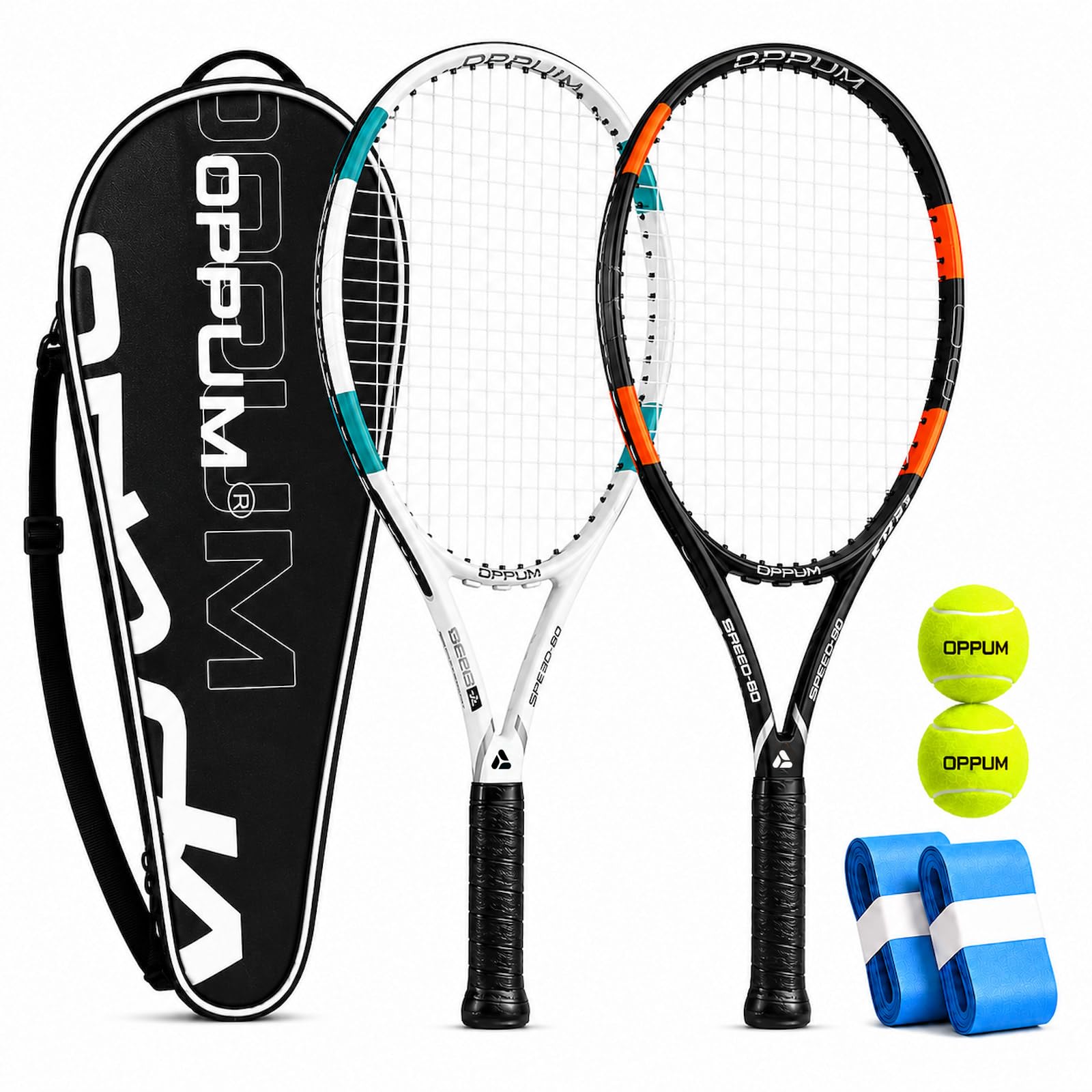 Raquetas de Tenis para 2 Jugadores, 27 Pulgadas, para Estudiantes, Adultos, Mujeres y Hombres, Principiantes, Raquetas de Tenis de Entrenamiento, Agarre de 4 3/8 Pulgadas