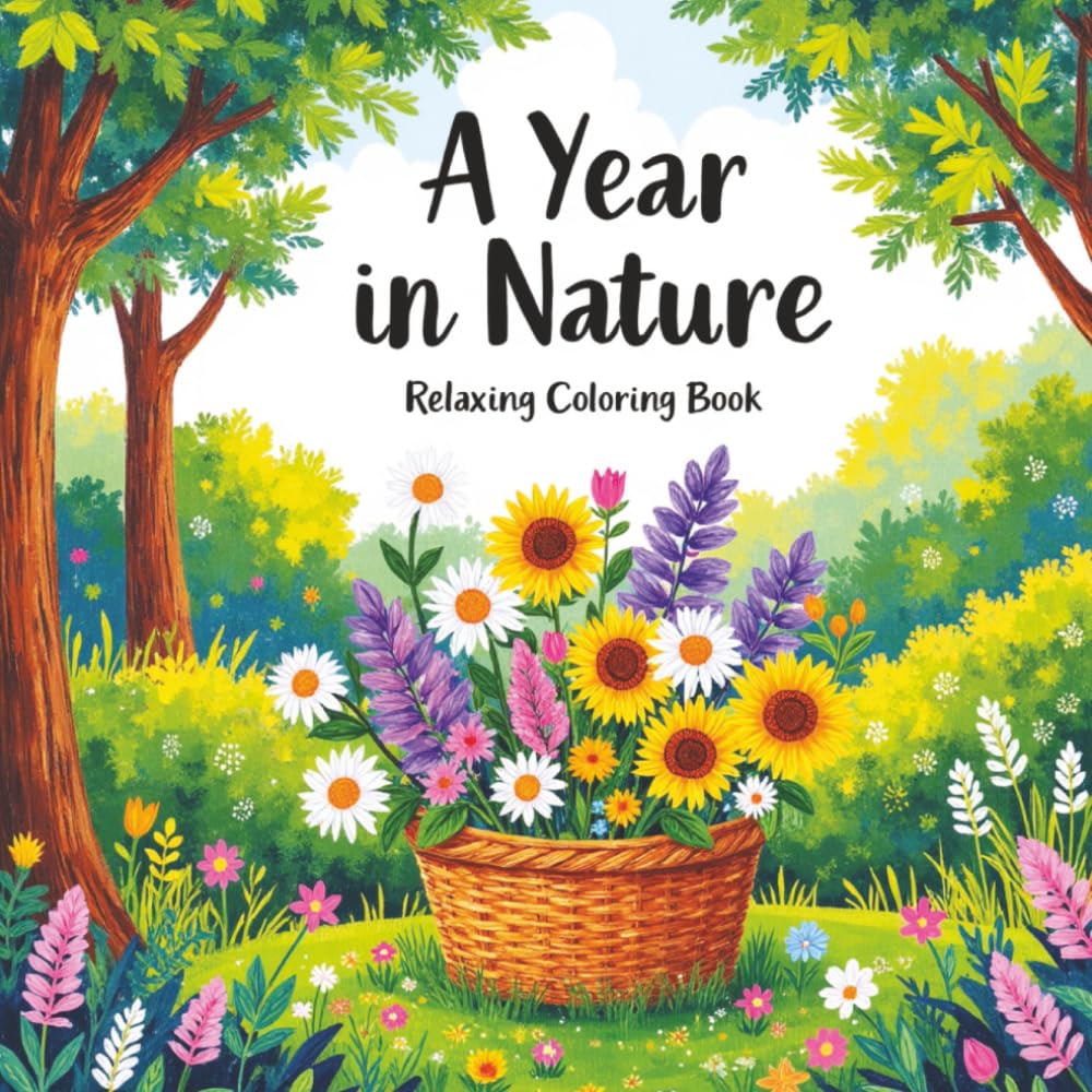 A Year in Nature: Relaxing Coloring Book: Seasonal Patterns and Scenes for Relaxation and Creativity