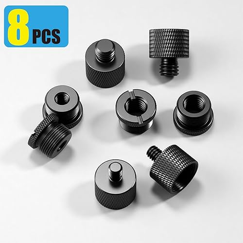 Miniatura 7 de Paquete de 8 adaptadores de soporte de micrófono de 58 hembra a 38 macho y 38 hembra a 58 macho, 58 hembra a 14 macho y 14 hembra a 58 macho