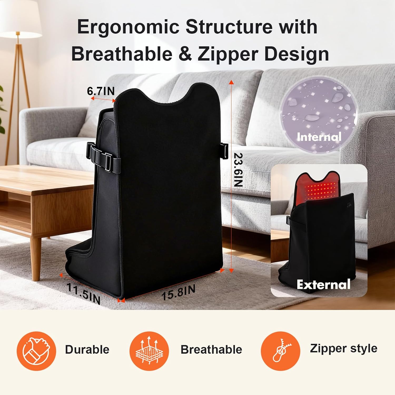 Red Light Therapy for Legs & Feet, Infrared LED Leg Wrap with 660nm Red & 850nm Near Infrared Light for Muscle Recovery, Relaxation & Circulation, 5 Modes & Timer Settings