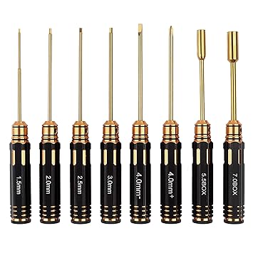 INJORA Screwdriver Set 8pcs RC Screw Driver RC Tool KIT Set for RC Model Crawler Helicopter Airplane