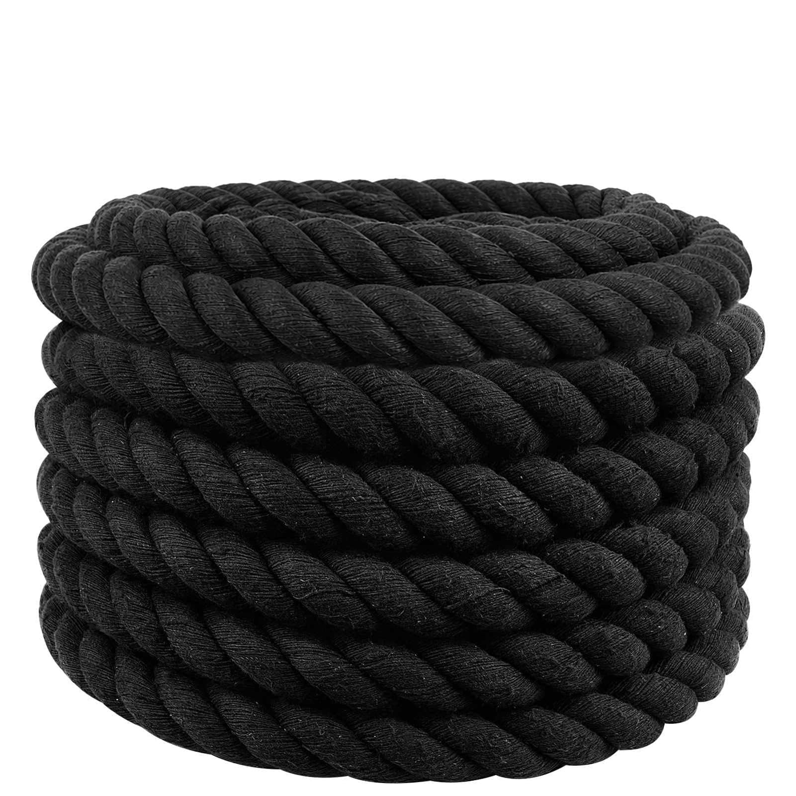 Gecheer Seil Schwarz 4 x 4 x 1000 cm Baumwolle, Makramee Garn Baumwollseil für Pflanzenaufhänger Wandbehang DIY Deko42011836