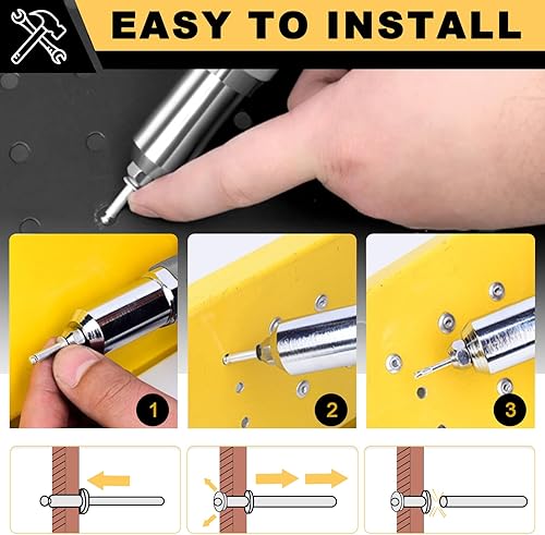 Miniatura 7 de Kit surtido de 530 remaches ciegos, juego de remaches surtidos de aluminio SAE, 14 tamaños 332 pulgadas, 18 pulgadas, 532 pulgadas, 316 pulgadas, 14