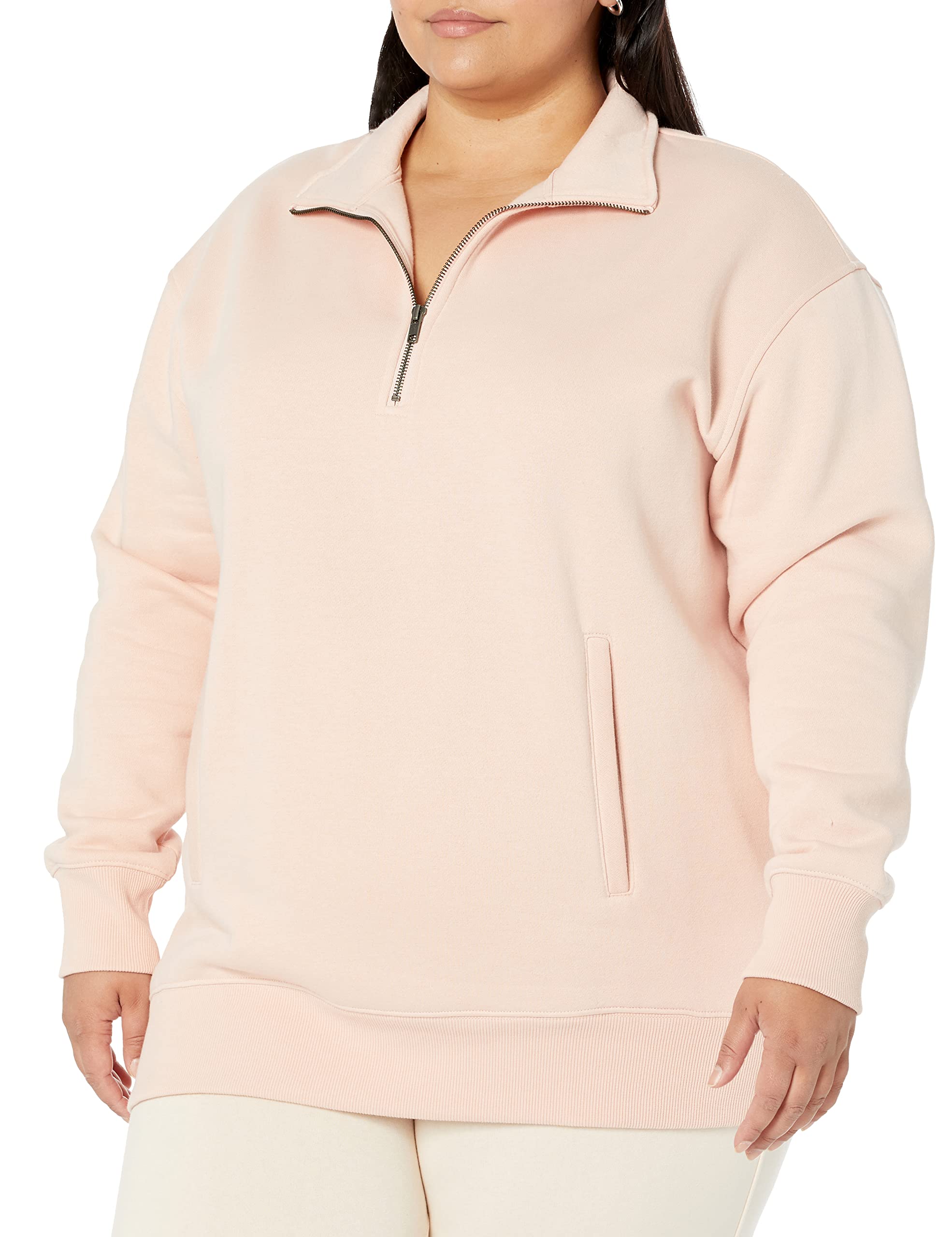 Amazon Aware Felpa a Tunica con Mezza Cerniera dalla vestibilità Comoda (Taglie Forti Disponibili) Donna