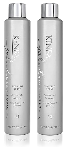 Kenra Platinum Working Spray 14  Laca para el cabello de fijación flexible  Secado rápido, no pegajoso  Crea volumen y textura  Deja el cabello con