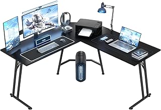 Precision Synergie Gaming Desk L Corner Desk 130 * 130cm Stable L Shaped Desk, Black Corner Computer Desk Space-saving, Easy to Install, Suitable for Office, Study, Living Room
