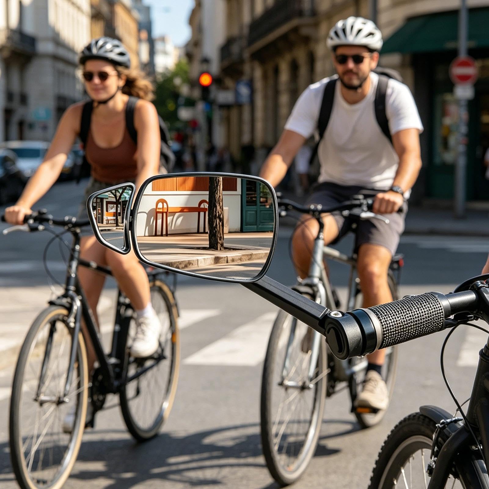 Rétroviseur de vélo à montage sur guidon Grand angle, lentille | Rétroviseur arrière pour guidon pour extérieur, trajets, cyclisme, route, moto, VTT, trottinette,