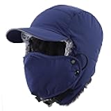 Connectyle Trapper Hat for Men Women Faux Fur Winter Hat with Ear Flaps Water-Resistant Hunting Hats Ushanka Skiing Cap