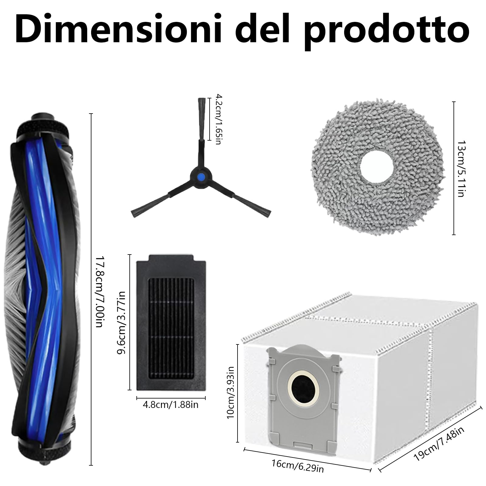 27 pezzi Accessori per Aspirapolvere Per Ecovacs Deebot T50 Pro Omni Gen2, T50 Omni, T50 Omni Gen2, T50 Pro Omni, T50 Pro Aspirapolvere,T50 Set di Accessori