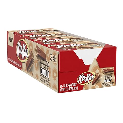 KIT KAT Paquetes de dulces de oblea con sabor a dona de chocolate, 1.5 onzas (24 unidades)