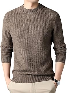 BANLUX Mens Pullover Sweater - Winter Round Neck Solid Color Thick Sweater Knitted Pullover Base Casual Men'S Sweater/Simple Casual Men Jumper Fashion Clothing