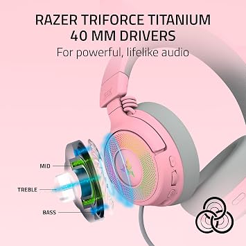 Razer Kraken Kitty V3 Pro Wireless RGB Gaming Headset, Pink