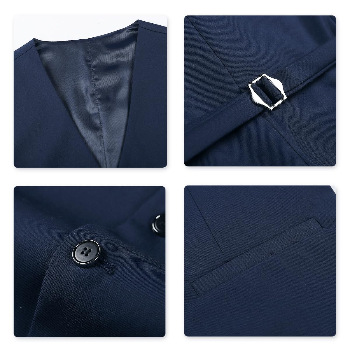 Allthemen Abito da Uomo 3 Pezzi Slim Fit Completo Formale da Matrimonio Un Bottone Giacca Gilet Pantaloni