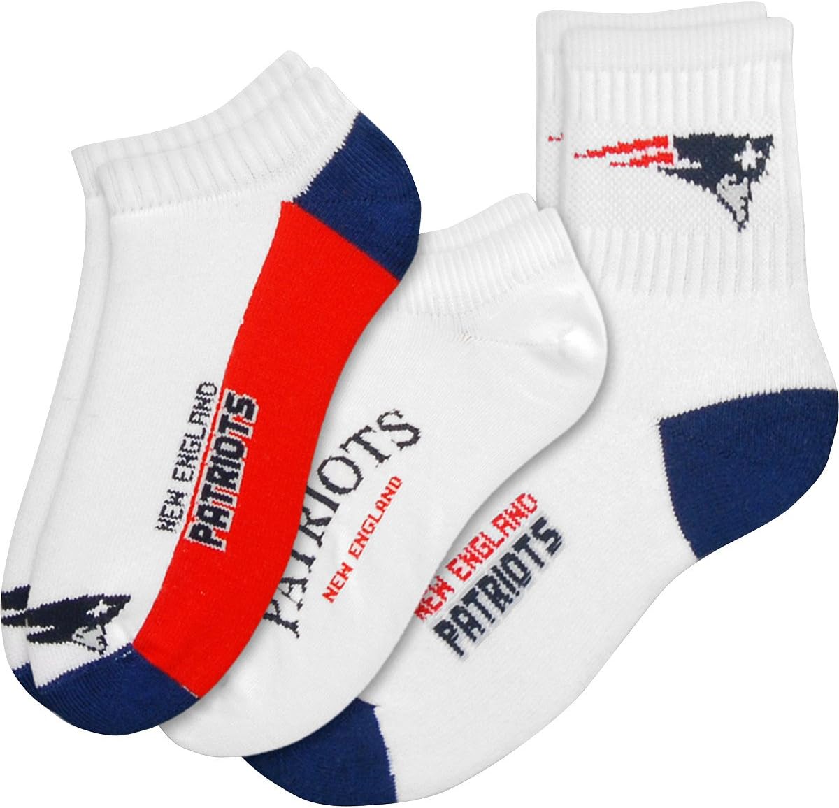 For Bare Feet New England Patriots Men's Socks 3 Pack