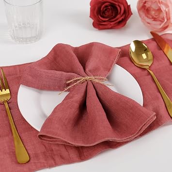wonlex Polyester Cloth Napkins Set of 8, 18 x 18 Inches Cheesecloth Napkins Table Dinner Napkins, Versatile Square Napkins Reusable for Home Decor, Family Event Parties