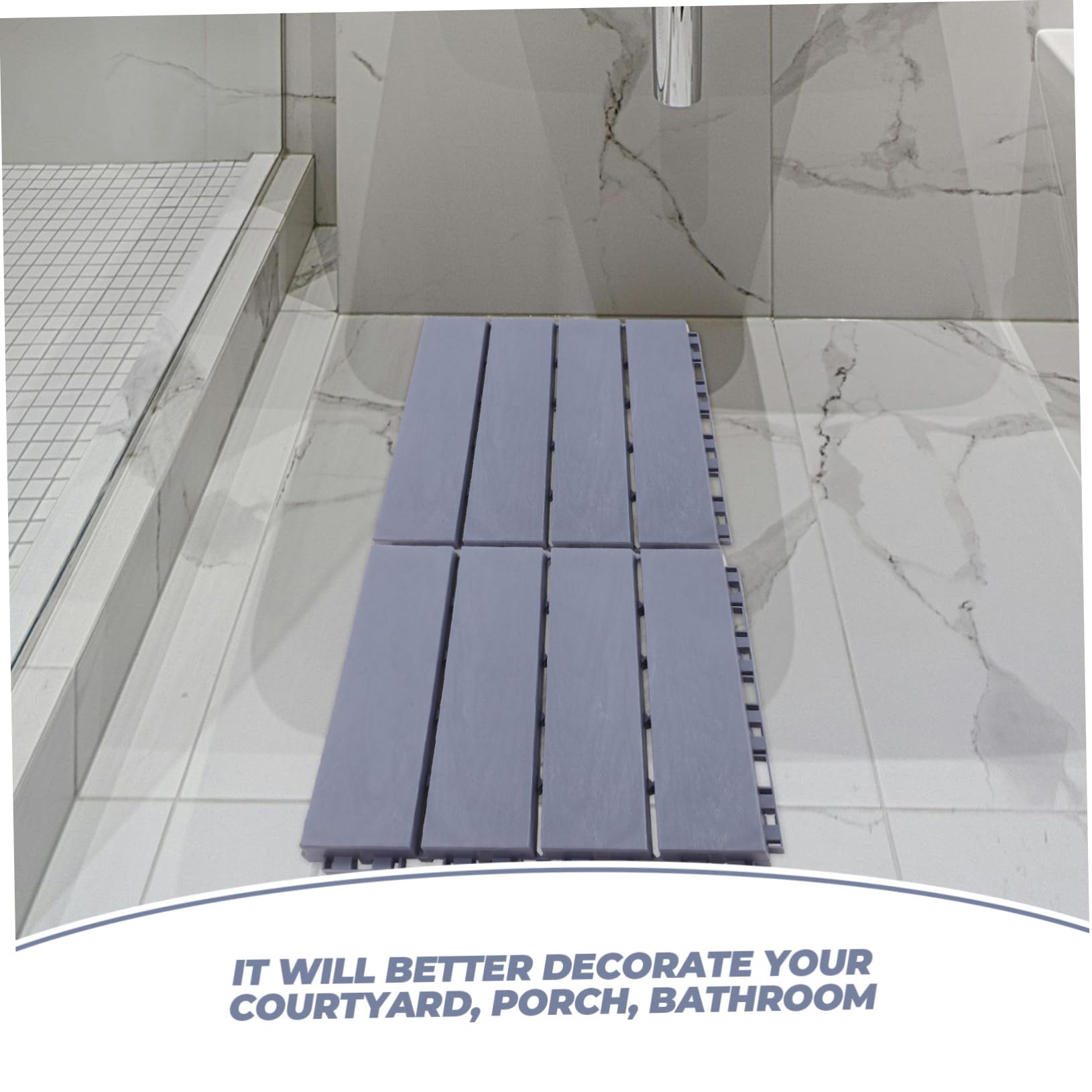Uonlytech 6 Baldosas de Plástico Pp para Suelo de Patio y Baño, Instalación Fácil y Desmontaje Sencillo, Ideales para Decoración de Exteriores y Terrazas