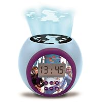 Lexibook - Disney Frozen Sveglia con proiettore Anna Elsa con funzione snooze