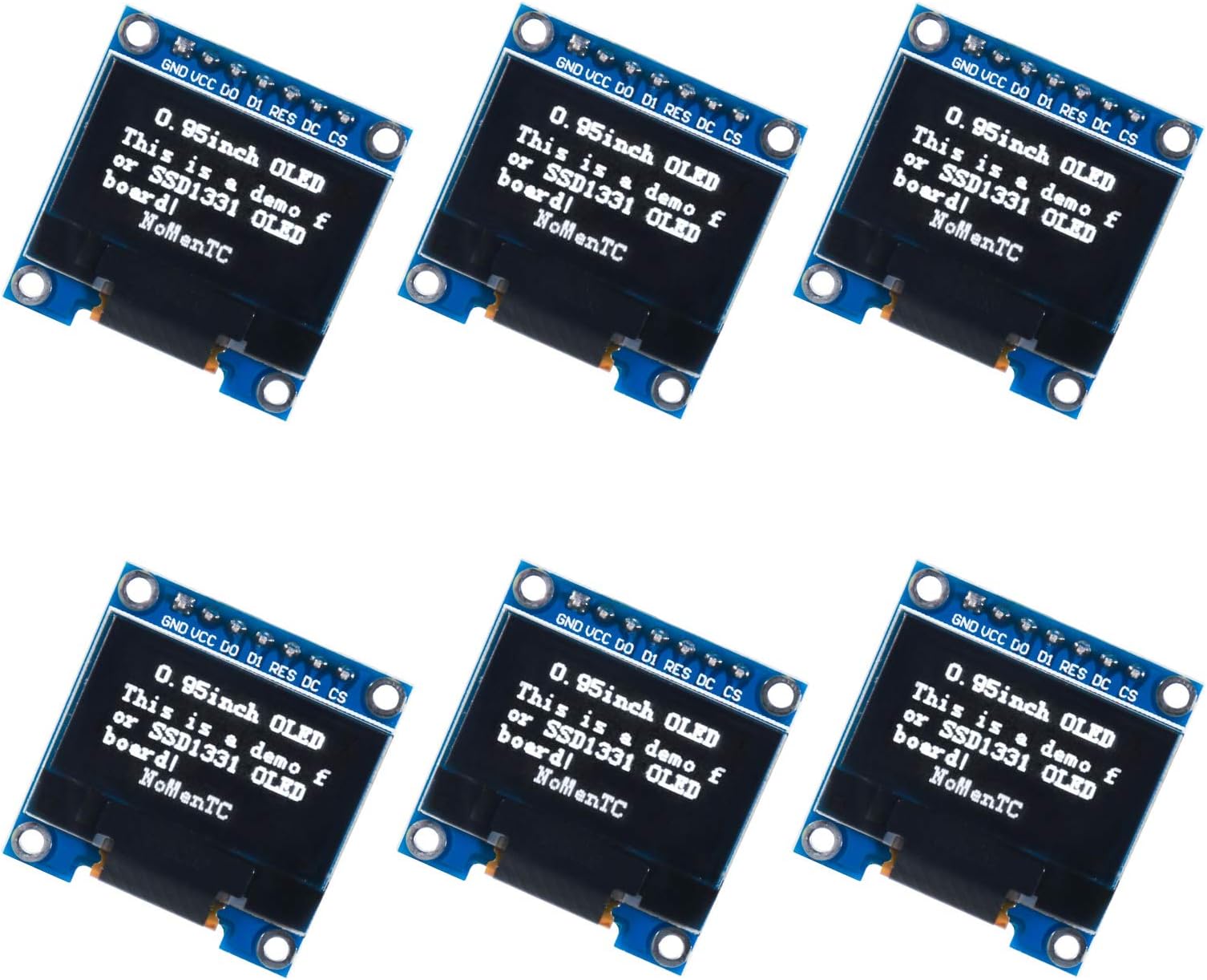 UMLIFE 0.96" 7 Pin SPI 128x64 OLED Display Module, 6PCS 0.96 Inch SSD1306 LCD Display Module 12864 Characters DC3-5V for 51 STM32 for Arduino
