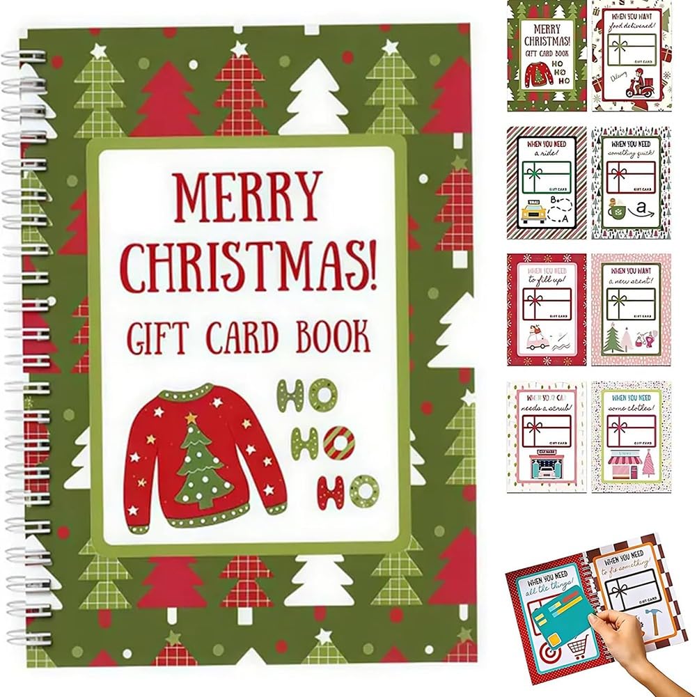 UDSKNV[KSL Merry Christmas, Gift Card Book Spiral-Bound College Survival Gift Card Book Students & Graduation Gifts for Family, Friends