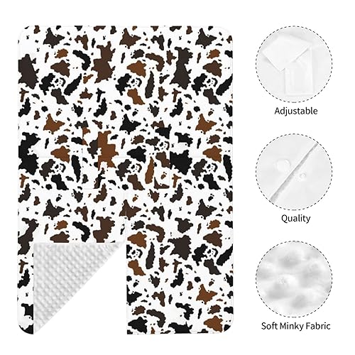 Miniatura 5 de Funda para asiento de automóvil de bebé con estampado de vaca y color negro y marrón, funda de lactancia multiusos para asiento de automóvil recién