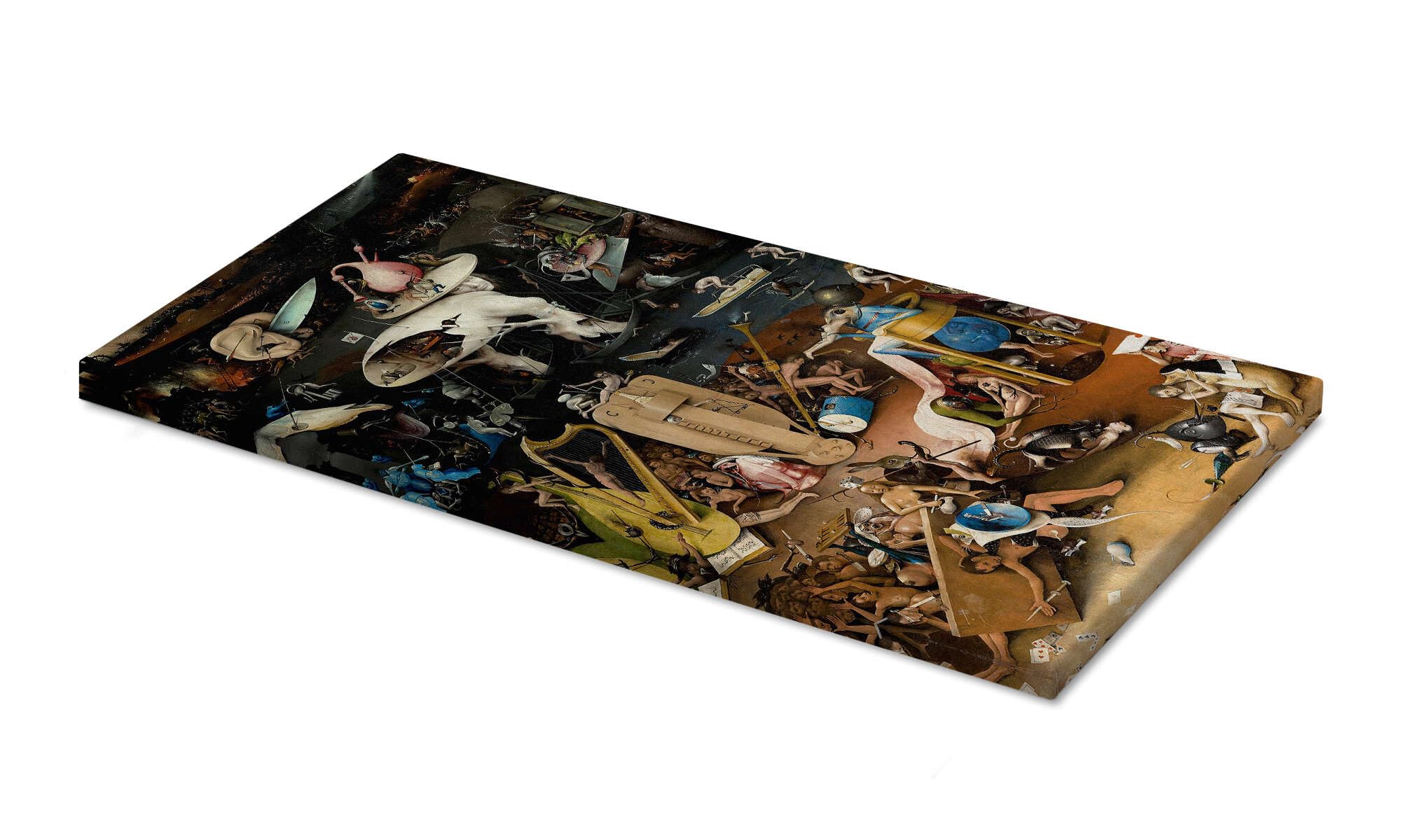 Posterlounge Giardino delle delizie - L'inferno musicale Stampa su tela | 40 x 80 cm di Hieronymus Bosch Marrone Quadri Decorazione per pareti