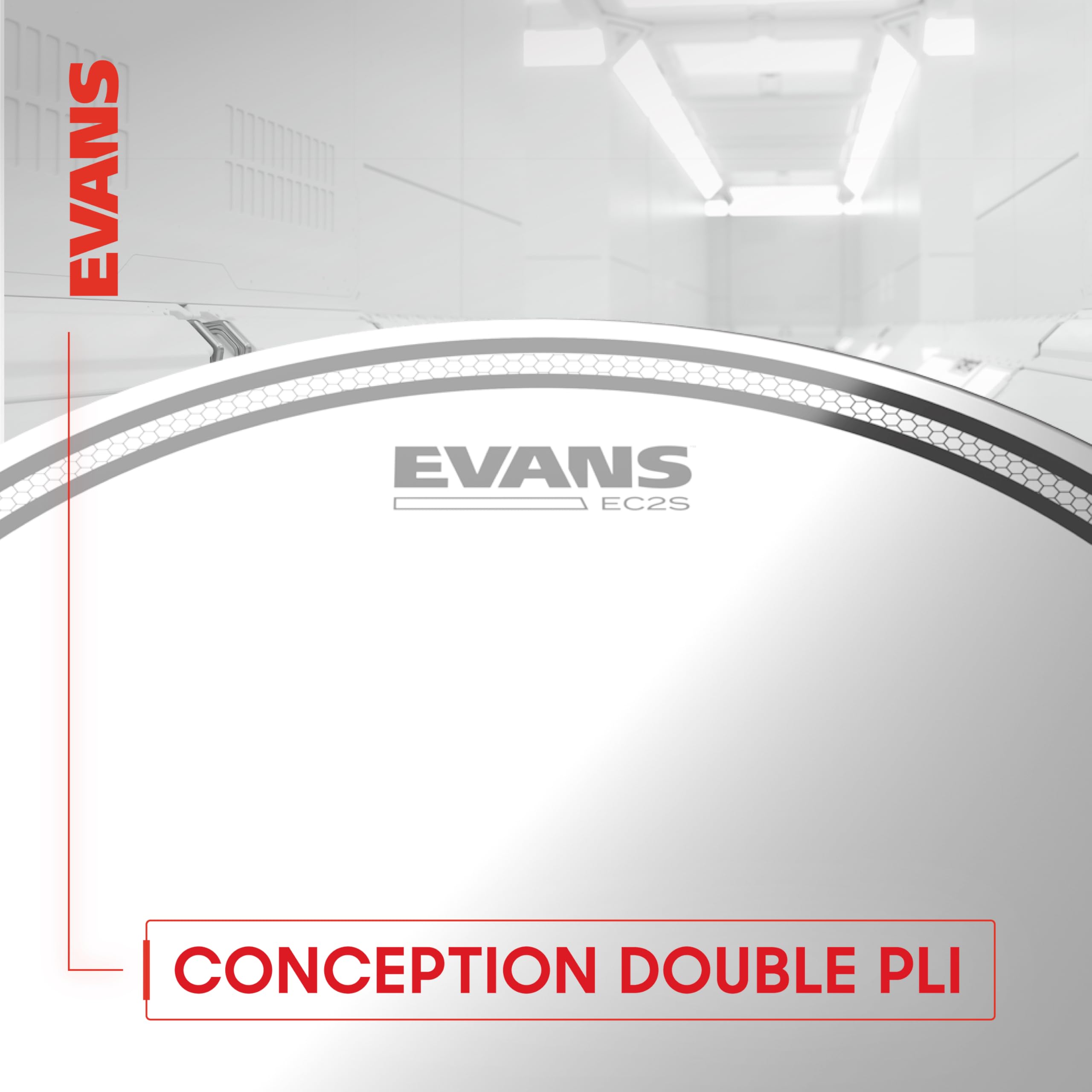 Evans ETP-EC2SCLR-F Fusion Packs de Peaux de toms EC2 10"/12"/14" Transparent