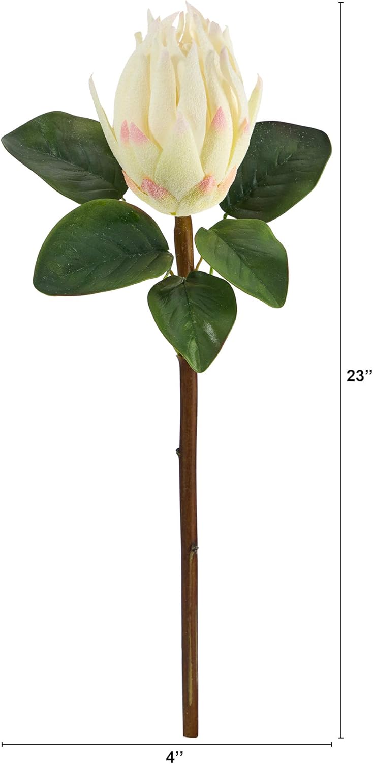 Nearly Natural 23in. King Protea Artificial Flower (Set of 4)