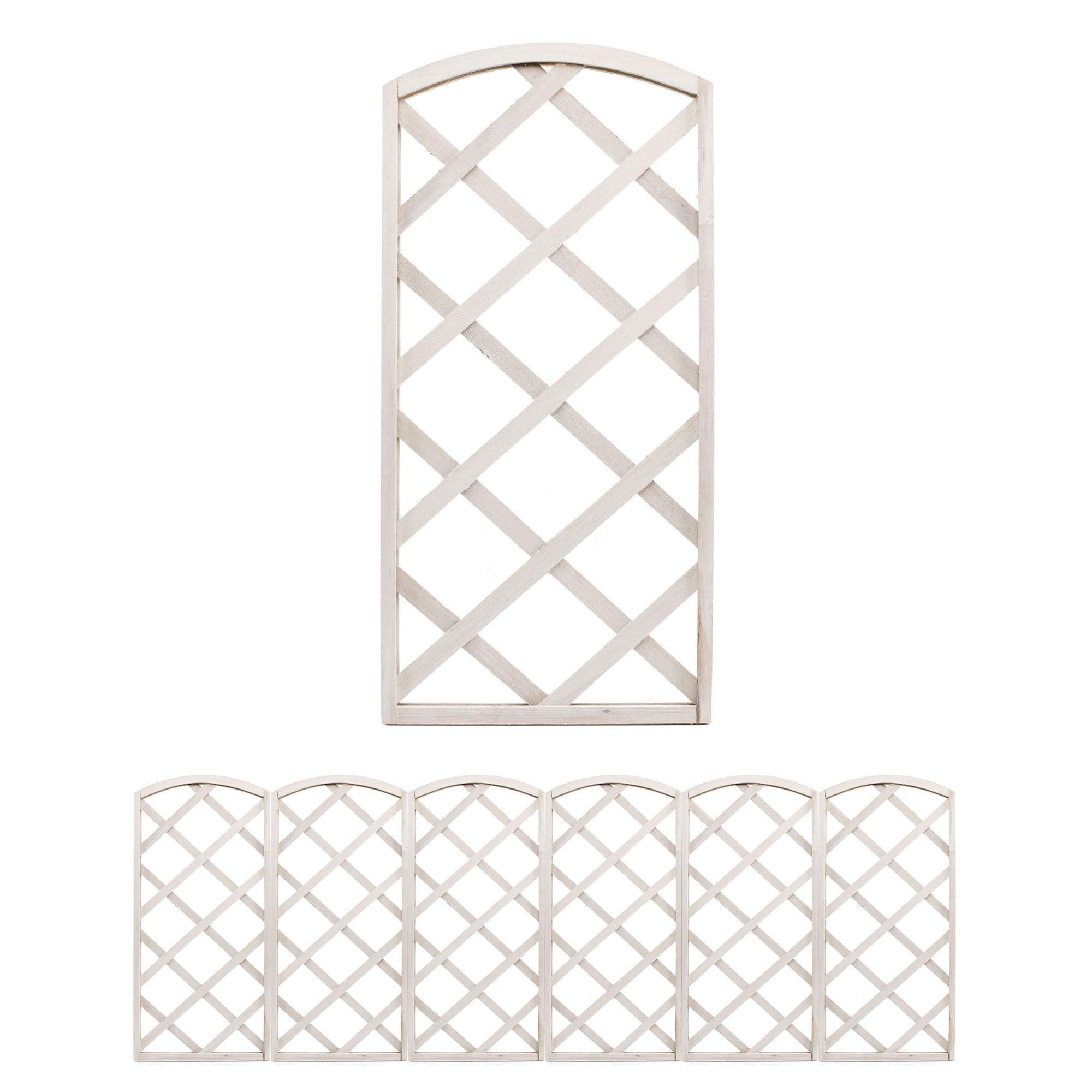 The Secret Home - Paneles de Celosía de Madera - Decoración para Interiores o Exteriores - Ideal para Jardín, Terraza o Balcón (Modelo 9 - Blanco)
