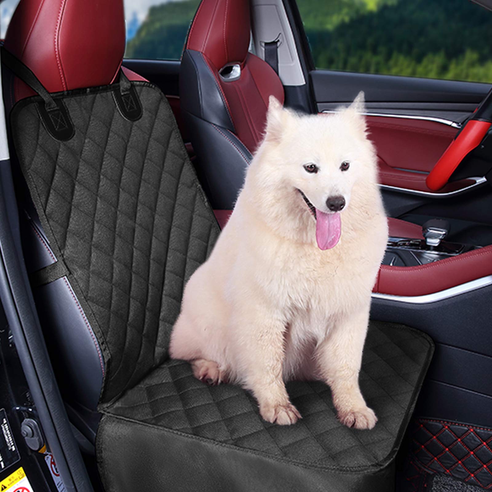 BONZOO Hunde-Autositzbezug für Vordersitz, wasserdicht, für Hunde, rutschfest, kratzfest, einfach zu installieren und zu reinigen, passend für Autos, LKWs, SUVs, 2 Stück
