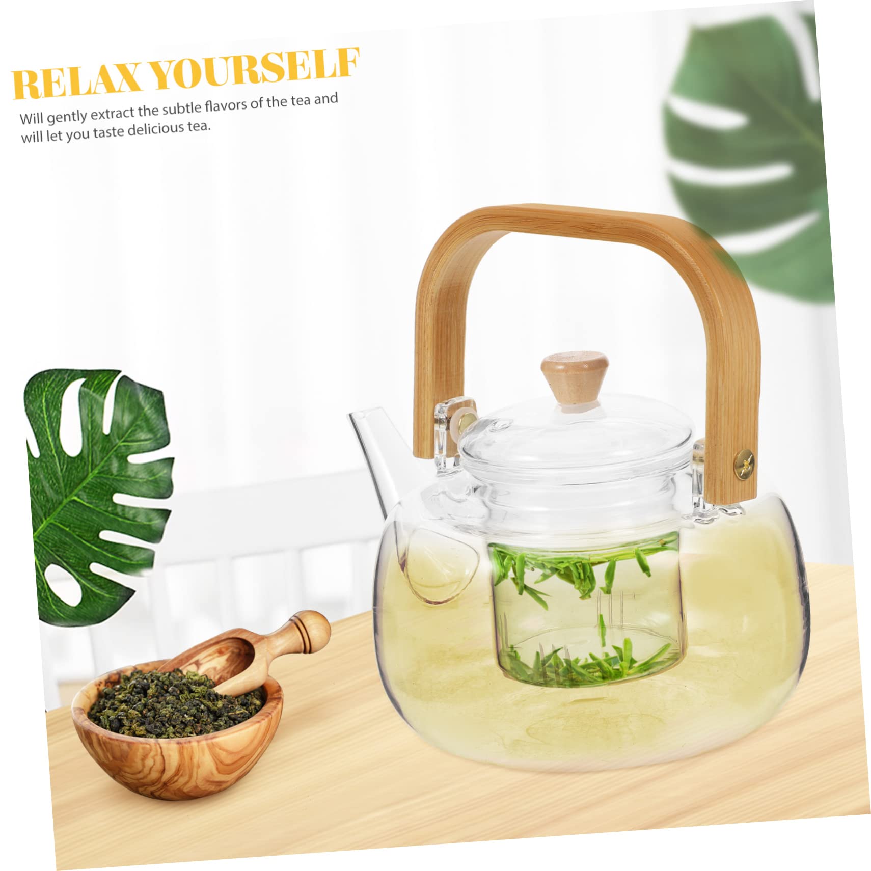 MAGICLULU Teiera Trasparente con Resistente Alle Alte Temperature Adatta per Infusi Tè Tisane e Tè Fiori Facile Rimovibile