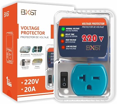 BXST Heavy-Duty Surge Protector 20A 4400W for Refrigerators One Outlet Plug Voltage Protector Adjustable Voltage Regulator for Home Appliance, 1 Pack