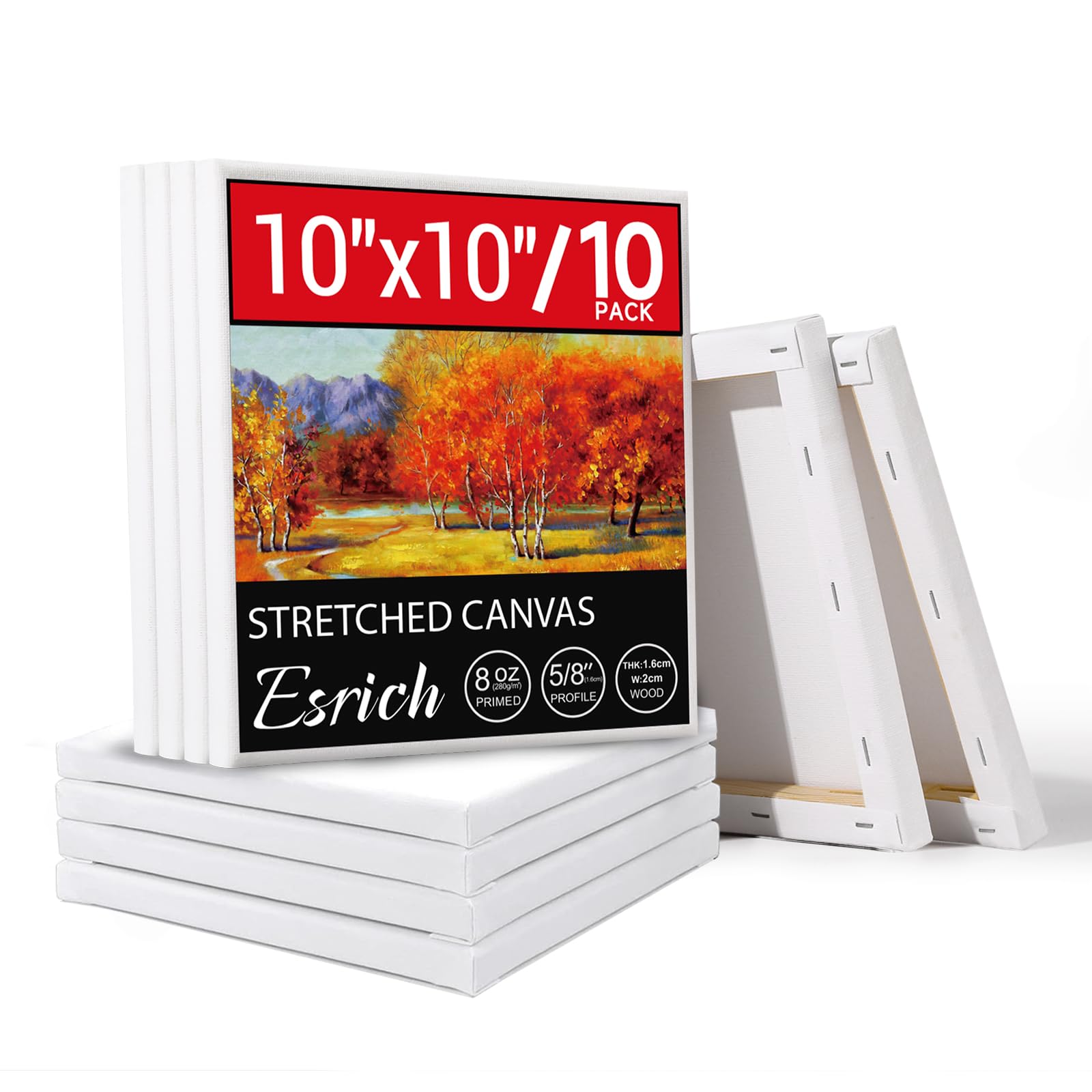 Châssis entoilés 25x25 cm ESRICH pour ateliers de peinture acrylique et fluide art à la maison