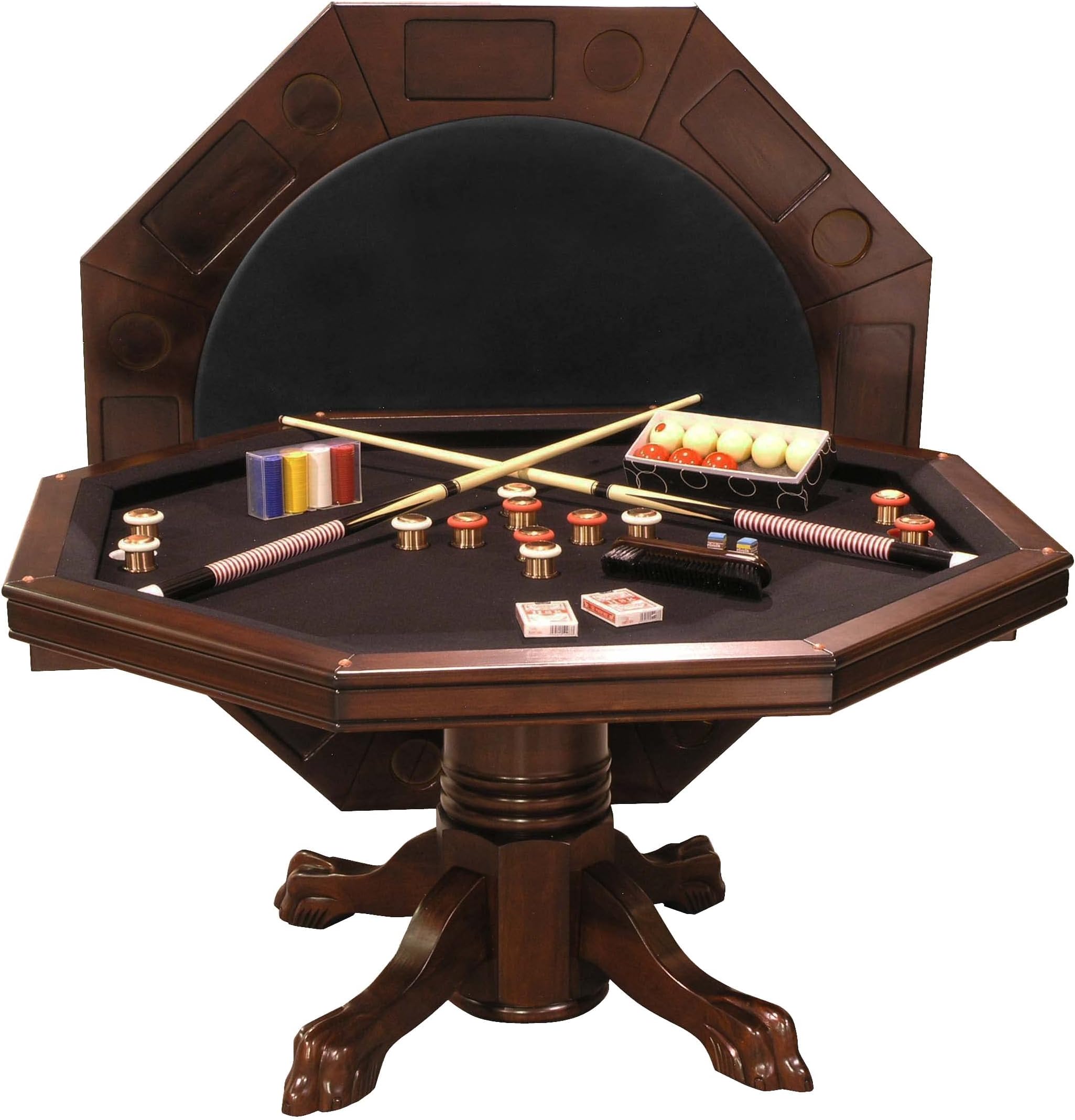 - Combination 3 in 1 Poker/Game Table (Mahogany Finish)