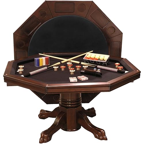 Combination 3 in 1 Poker/Game Table (Mahogany Finish)