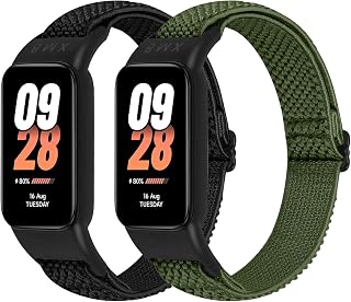 Correa Elástica Compatible con Xiaomi Band 8 Active/Redmi Smart Band 2, 2 Pack Ajustable elástico de nylon Solo Loop Pulseras Deportes para Xiaomi mi Band 8 Active