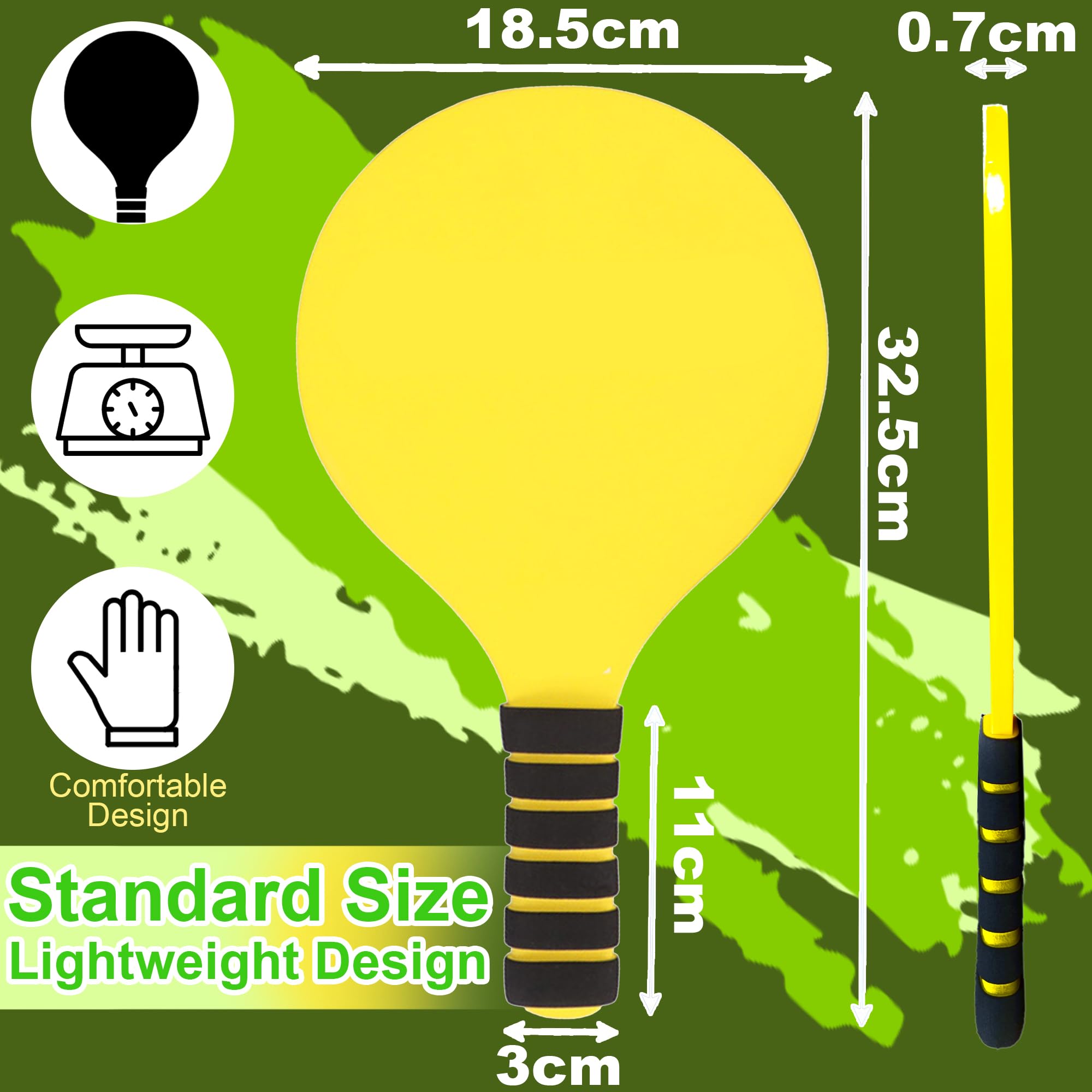 Set de Palas de Playa, Juega Estilo Badminton Beach Tennis, Raquetas de Playa con 4 Pelotas & 6 Pajaritos y Bolsa, Juego de Verano para Interior Exterior Jardín Beach Party, Juguetes Playa Niño Adulto - 2