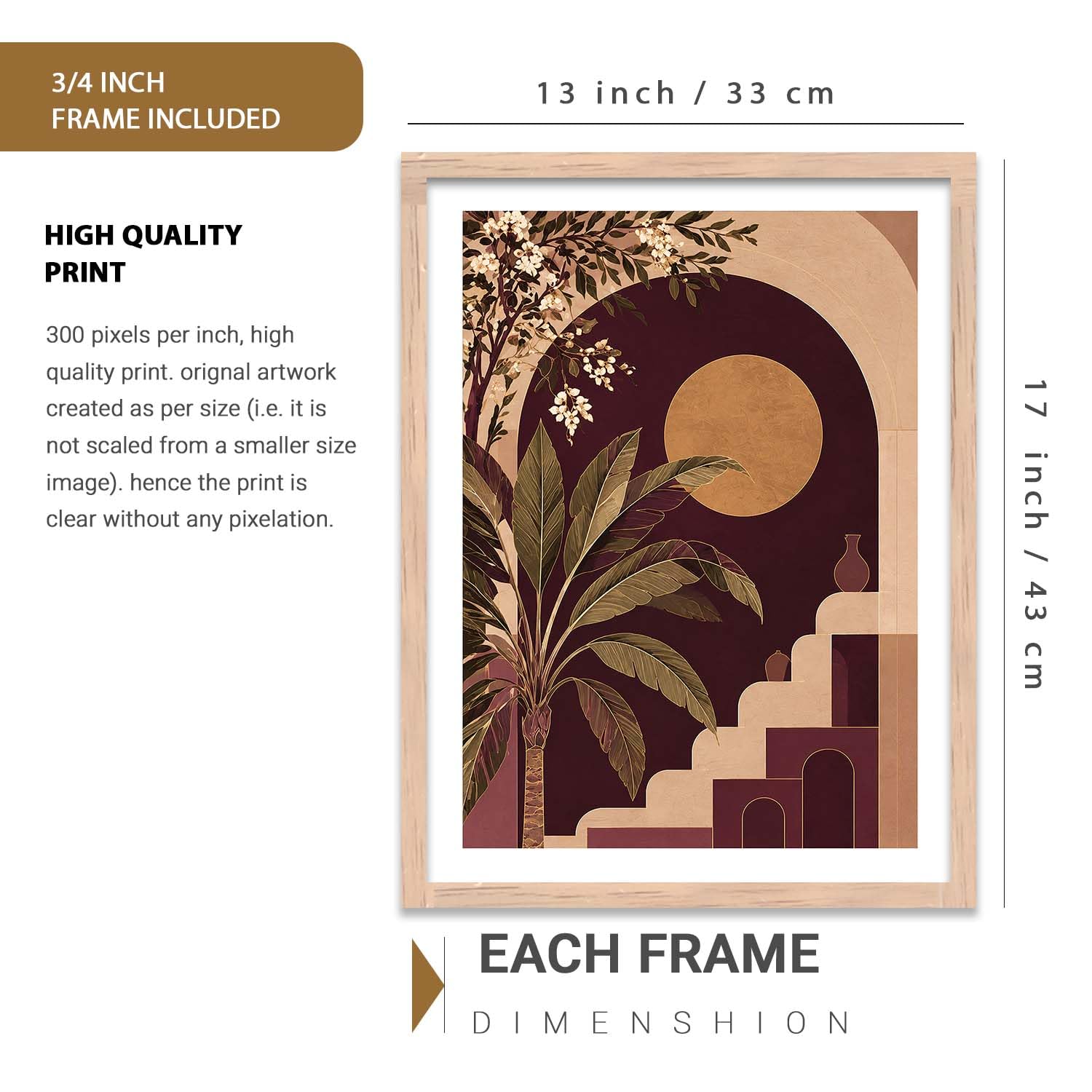 BOHO Floral Wall Art Set - 3 Frames FREE SHIPPING -2 BOHO Floral Wall Art Set - 3 Frames FREE SHIPPING -2