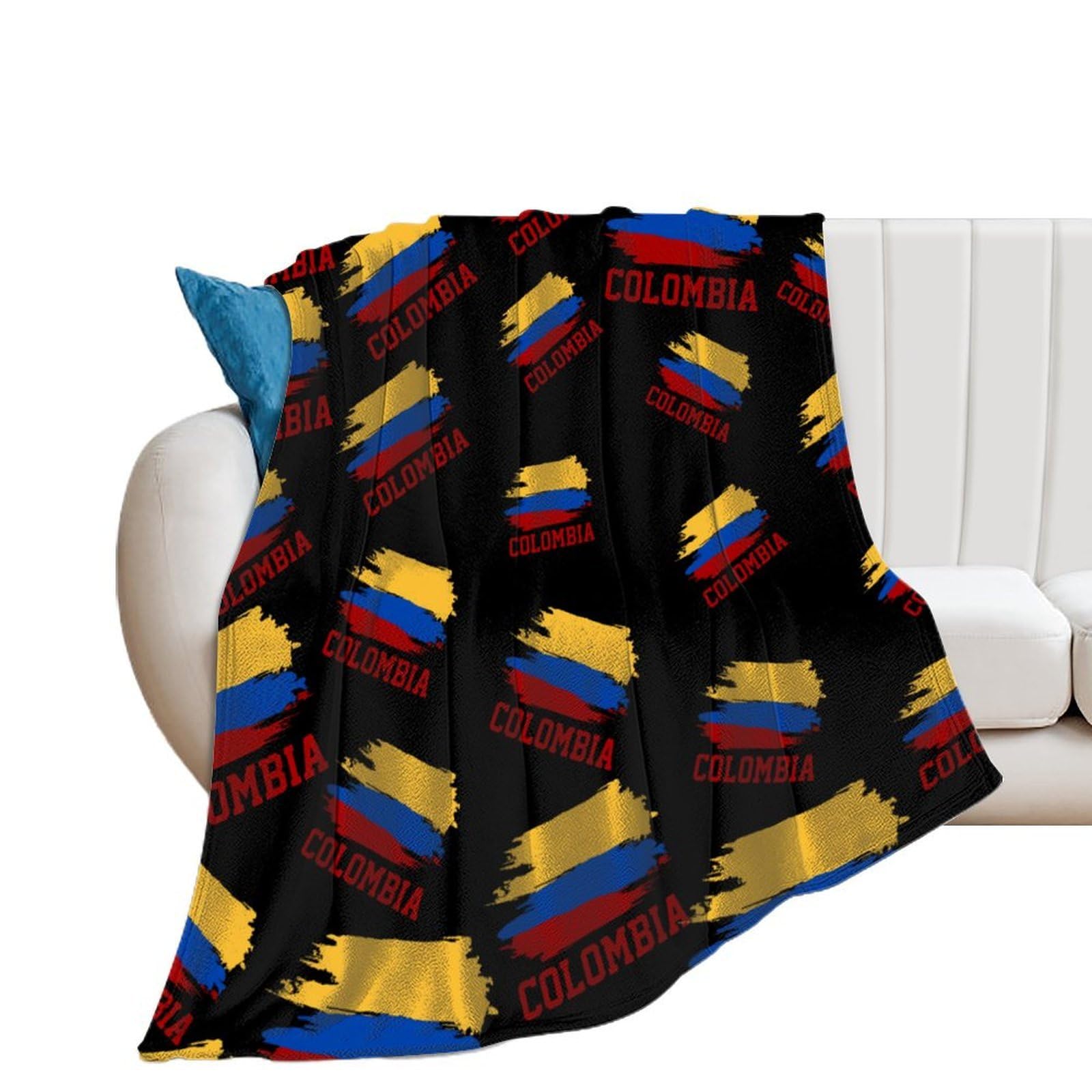 OUTBDNVFSA Colombia Flag Throw Blanket Lightweight Summer Blankets for Bed Sofa Camping Travel