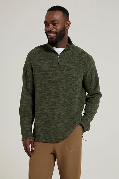 Mountain Warehouse Snowdon Mens Micro Fleece Top - Breathable Antipill, Half Zip Collar Sweater, Quick Drying Smooth Pullover - For Spring Summer & Outdoors - 2
