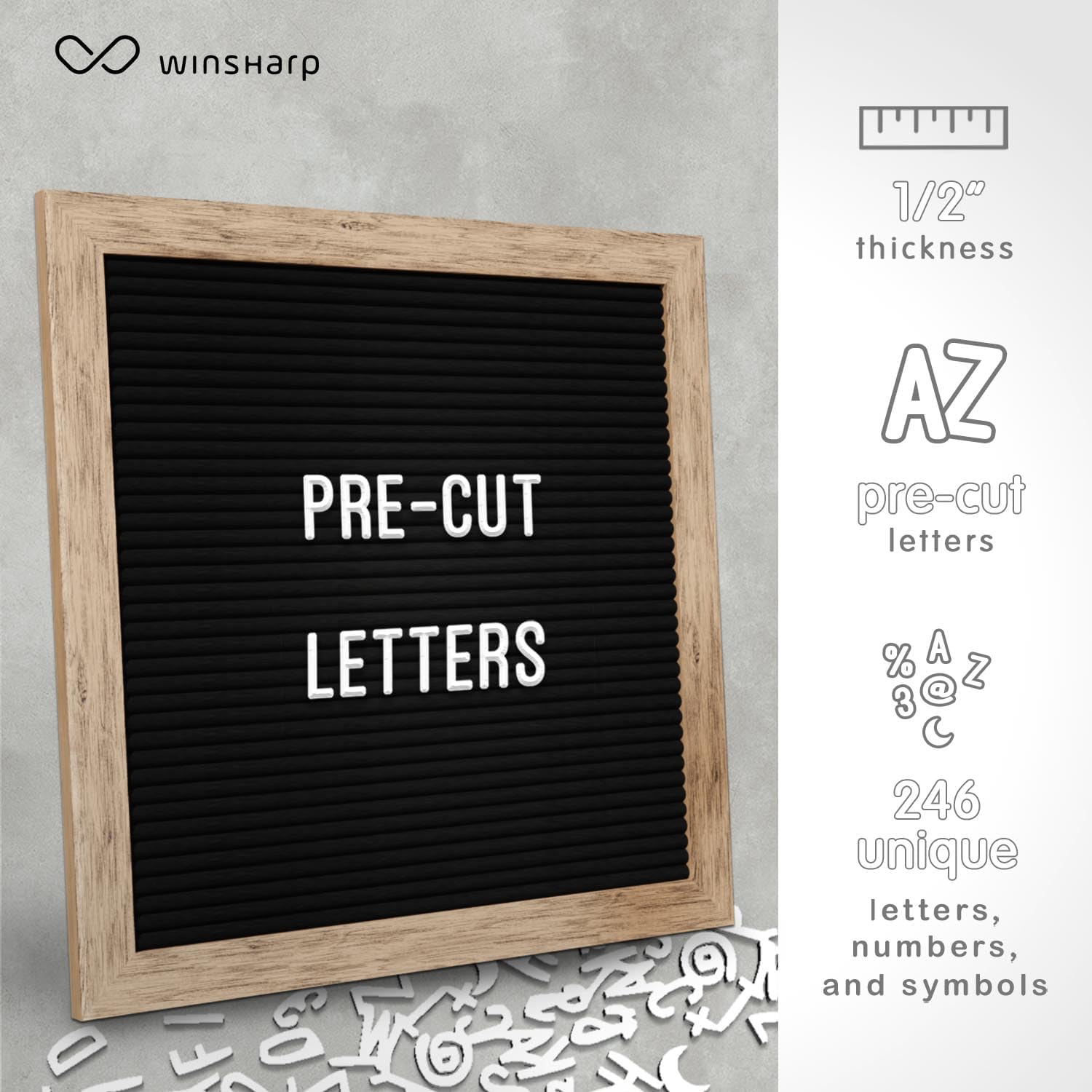 Felt Letter Board Letters Only - 246 1/2" PRE-CUT White Plastic Letters Numbers and Symbols For Changeable Message Board, Baby Announcement Sign, Menu Boards & Word Board Accessories image 3